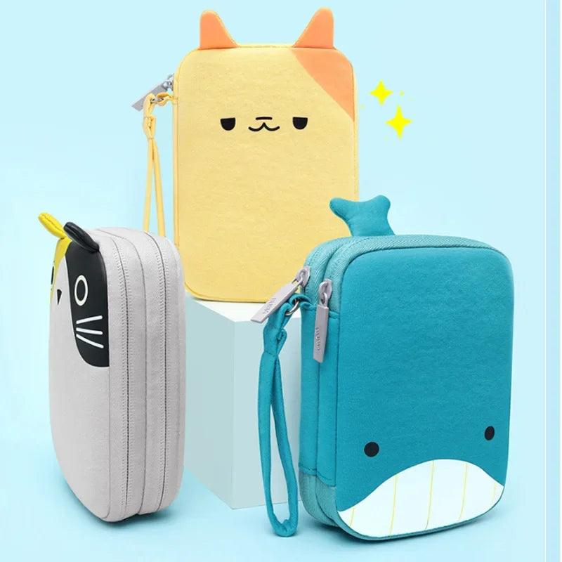 Travel Cable Bag Portable Digital USB Gadget Organizer Cartoon Cute Charger Wires Hard disk Zipper Storage Pouch Earphone Bag - Ammpoure Wellbeing