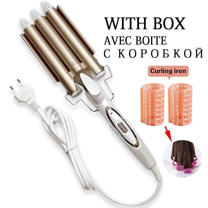 Triple barrel curling iron wave hair curlers - Ammpoure Wellbeing