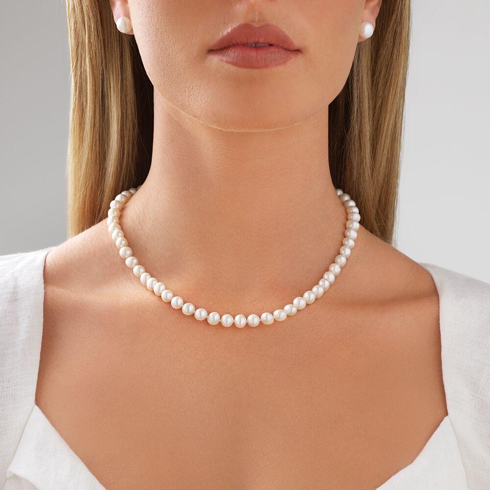 UK 5mm Natural Fresh Water Real Pearl Necklace (Single Strand) - Ammpoure Wellbeing