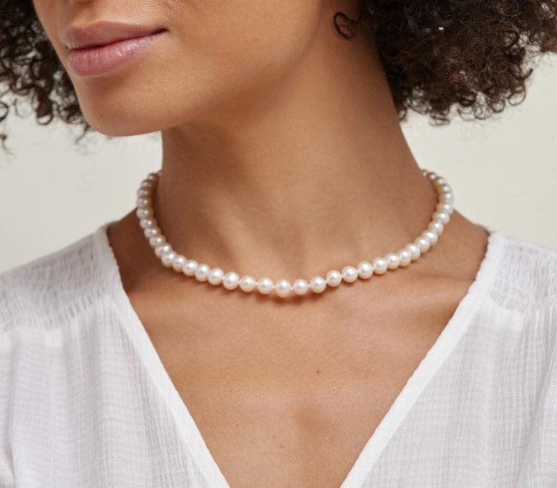 UK 5mm Natural Fresh Water Real Pearl Necklace (Single Strand) - Ammpoure Wellbeing