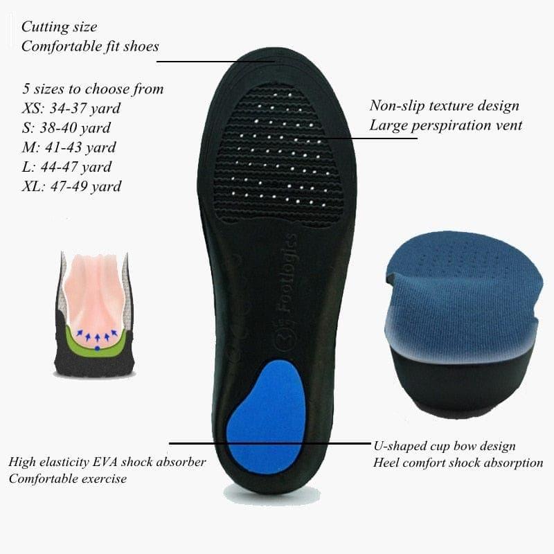 UK Sports Orthopedic Insole Flat Foot Orthopedic Arch Support Insoles Men and Women Shoe Pad EVA Sports Insert Sneaker Cushion Sole - Ammpoure Wellbeing