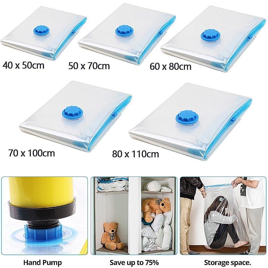 Vacuum Storage Bag Clothes Organizer Bag for Bedding,Pillows,Towel,Space Saver Travel Seal Packet With Valve Vacuum Bag Package - Ammpoure Wellbeing