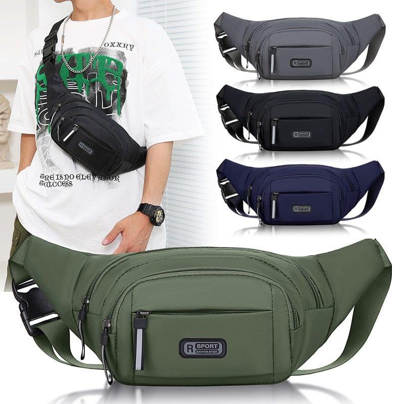 Waist Bag Men's Sports Mobile Phone Bag Women's Waterproof Running Messenger Business Cashier Wallet Large - capacity Chest Bag - Ammpoure Wellbeing