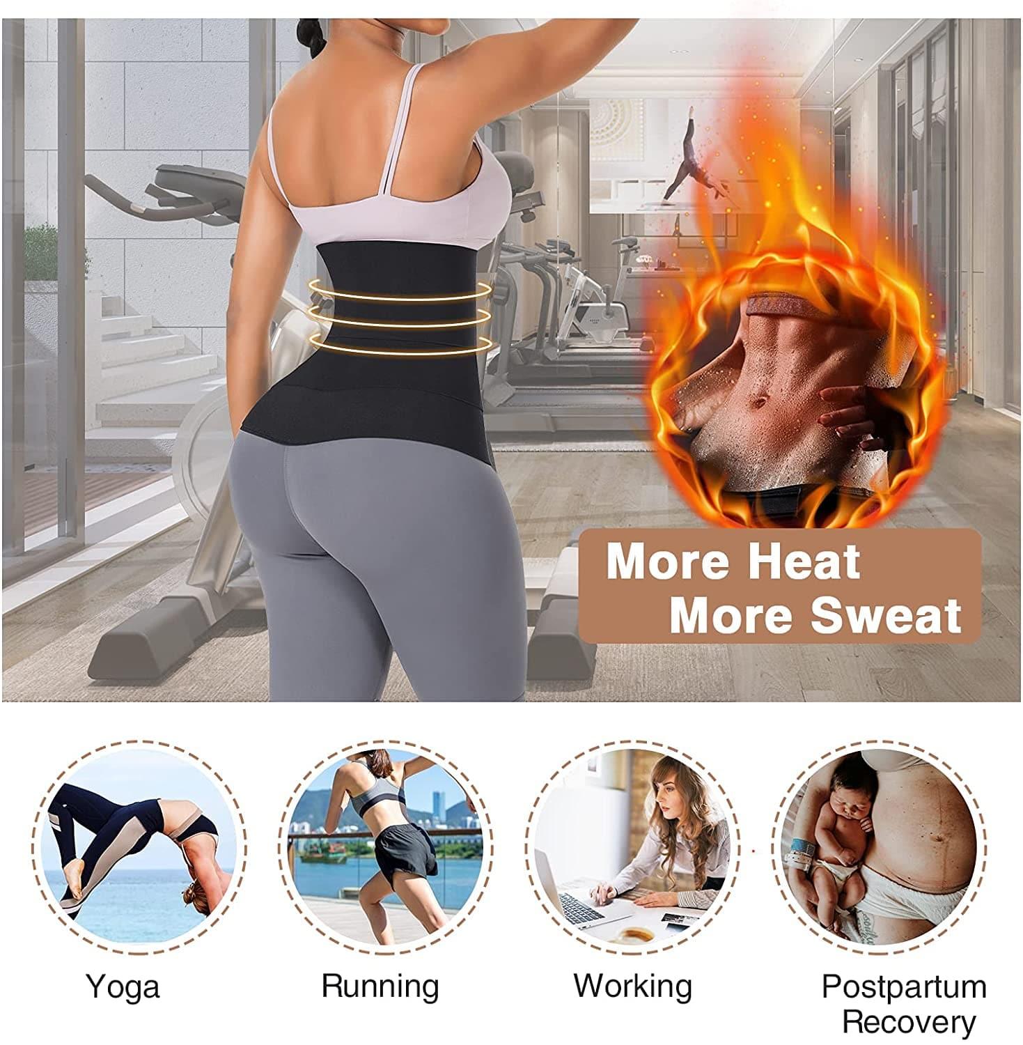 Waist Trainer for Women Snatch Bandage Tummy Sweat Wrap Plus Size Workout Waist Trimmer for Gym Sport - Ammpoure Wellbeing