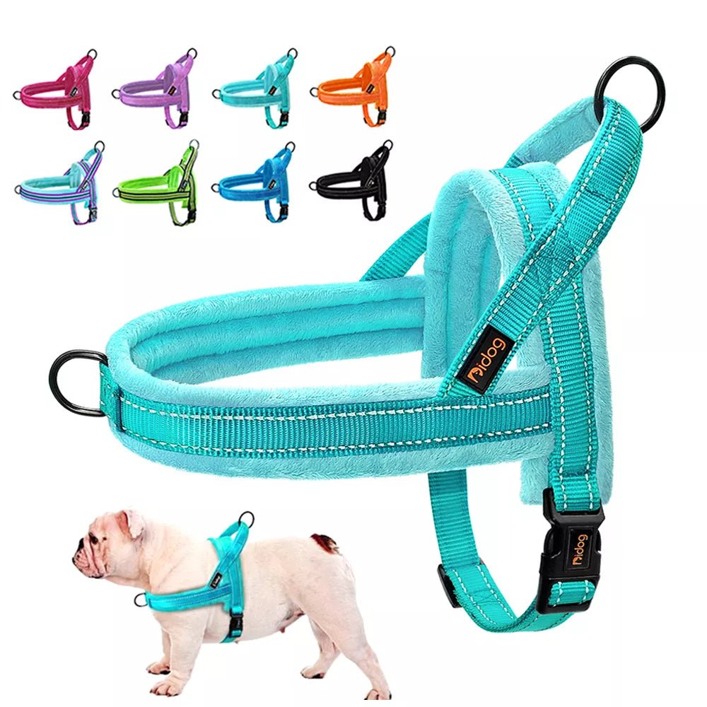 Warm Dog Harness Vest Winter Dog Harnesses Soft Padded Pet Training Harnesses Vests Adjustable For Small Large Dogs Bulldog Pug - Ammpoure Wellbeing