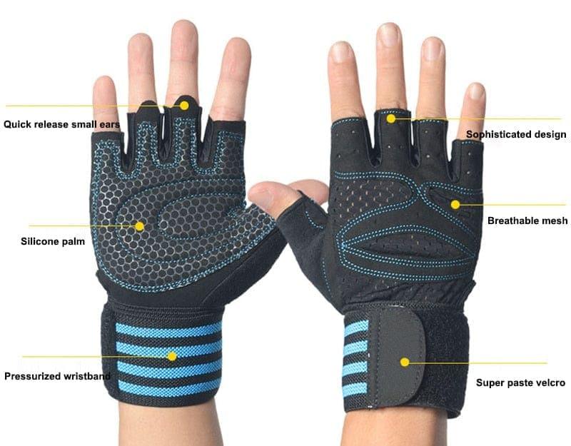 Weightlifting Gloves with Wrist Support for Heavy Exercise Body Building Gym Training Fitness Handschuhe Workout Crossfit Gloves - Ammpoure Wellbeing