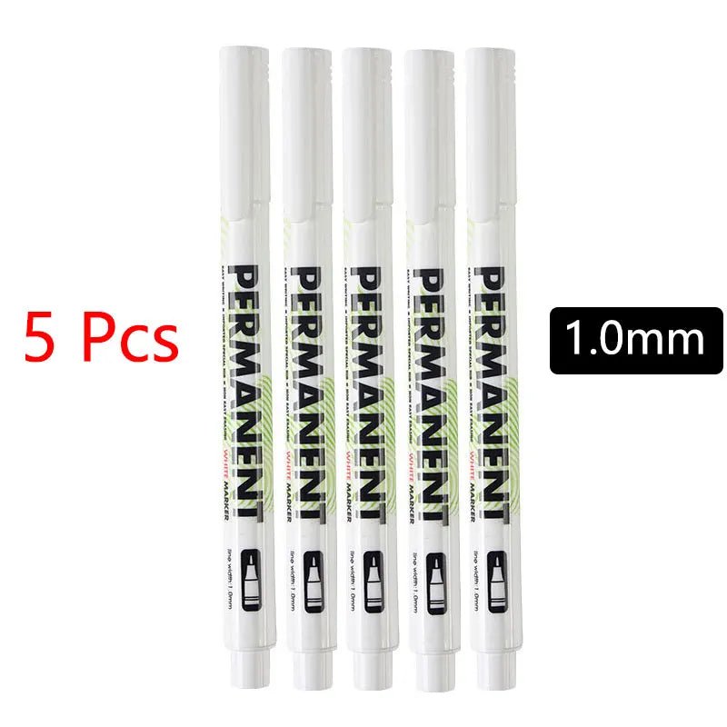 White Marker Pens set 2.0mm Oily Waterproof White Gel Pen DIY Graffiti Sketching Marker Stationery Writing School Supplies brush - Ammpoure Wellbeing