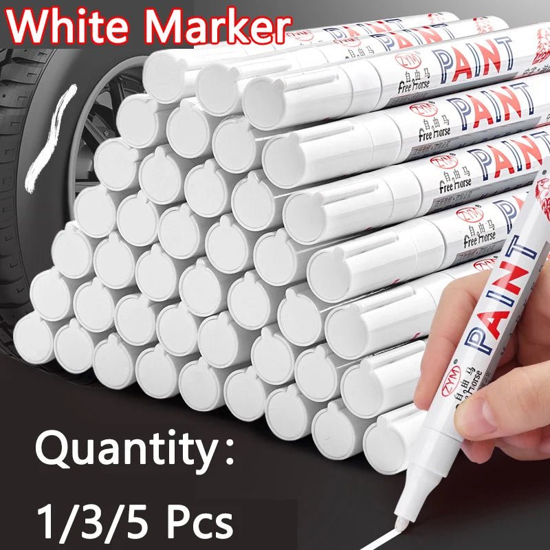 White Marker Pens set 2.0mm Oily Waterproof White Gel Pen DIY Graffiti Sketching Marker Stationery Writing School Supplies brush - Ammpoure Wellbeing