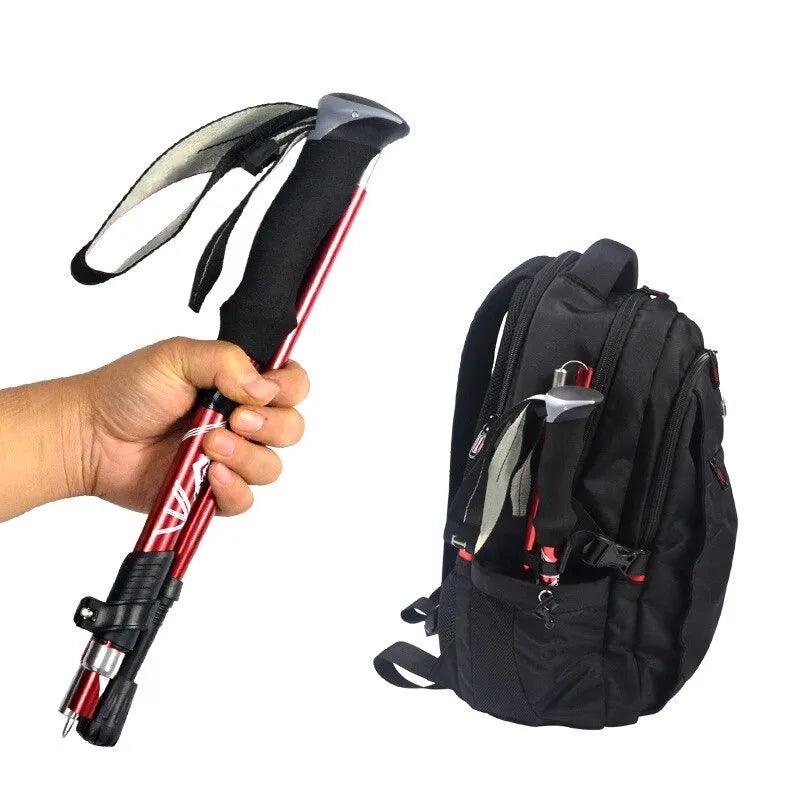 Wholesale UK 5 Section Outdoor Fold Trekking Pole Camping Portable Walking Hiking Uk Stick For Nordic Elderly Telescopic Easy Put Into Bag 1 PCS Bulk - Ammpoure Wellbeing