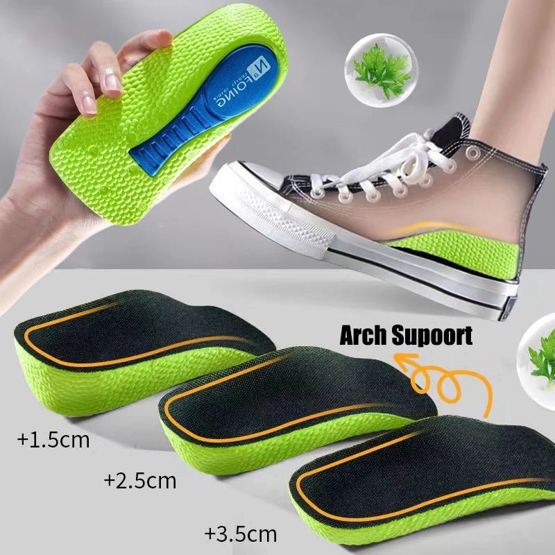 Wholesale UK Memory Foam Height Increase Insoles for Men Women Shoes Flat Feet Arch Support Orthopedic Insoles Sneakers Heel Lift Shoe Pads Bulk - Ammpoure Wellbeing