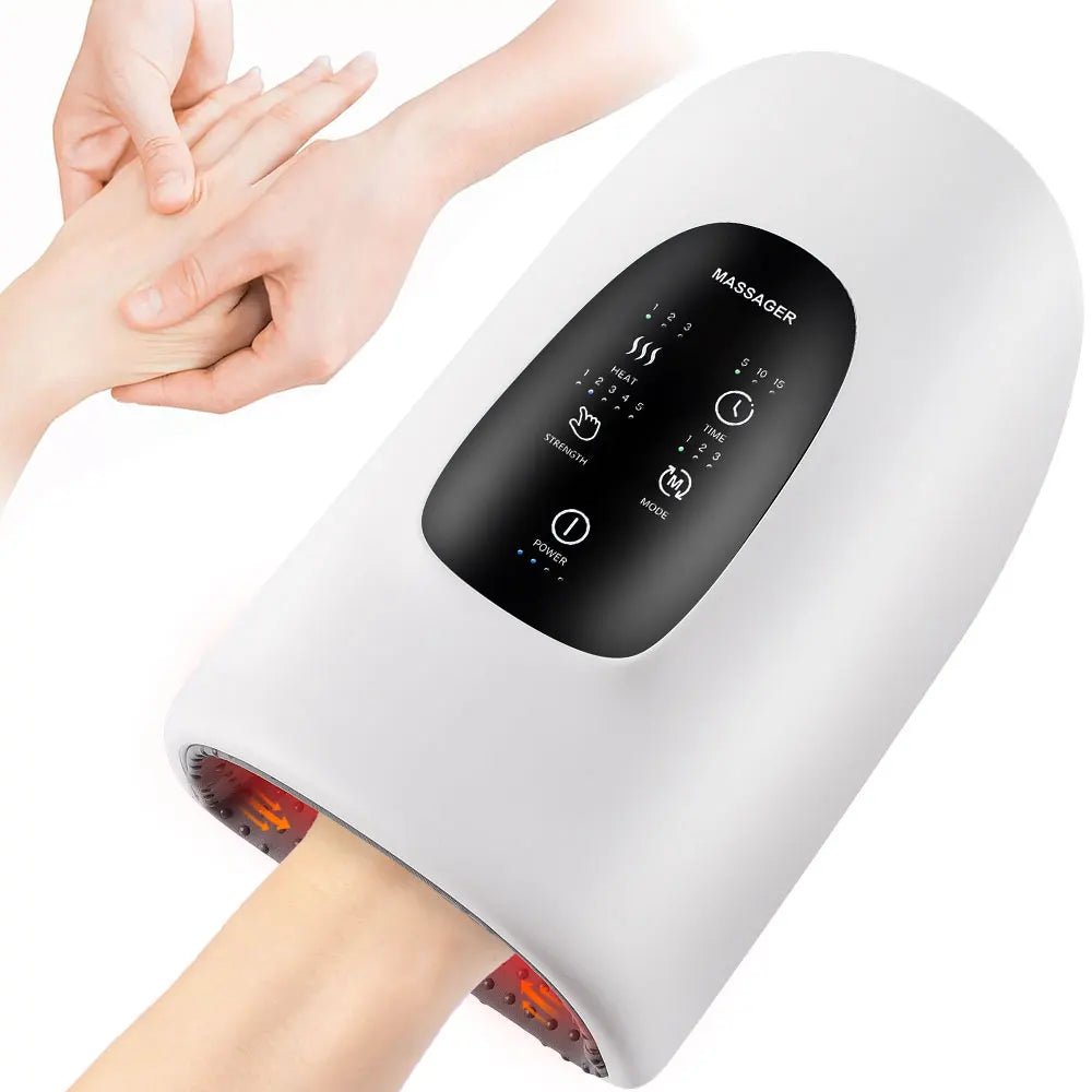 Wireless Electric Hand Massager Air Compression Hot Compress Palm Acupoint Massager Finger Arthritis Numbness Muscle Relaxation - Ammpoure Wellbeing