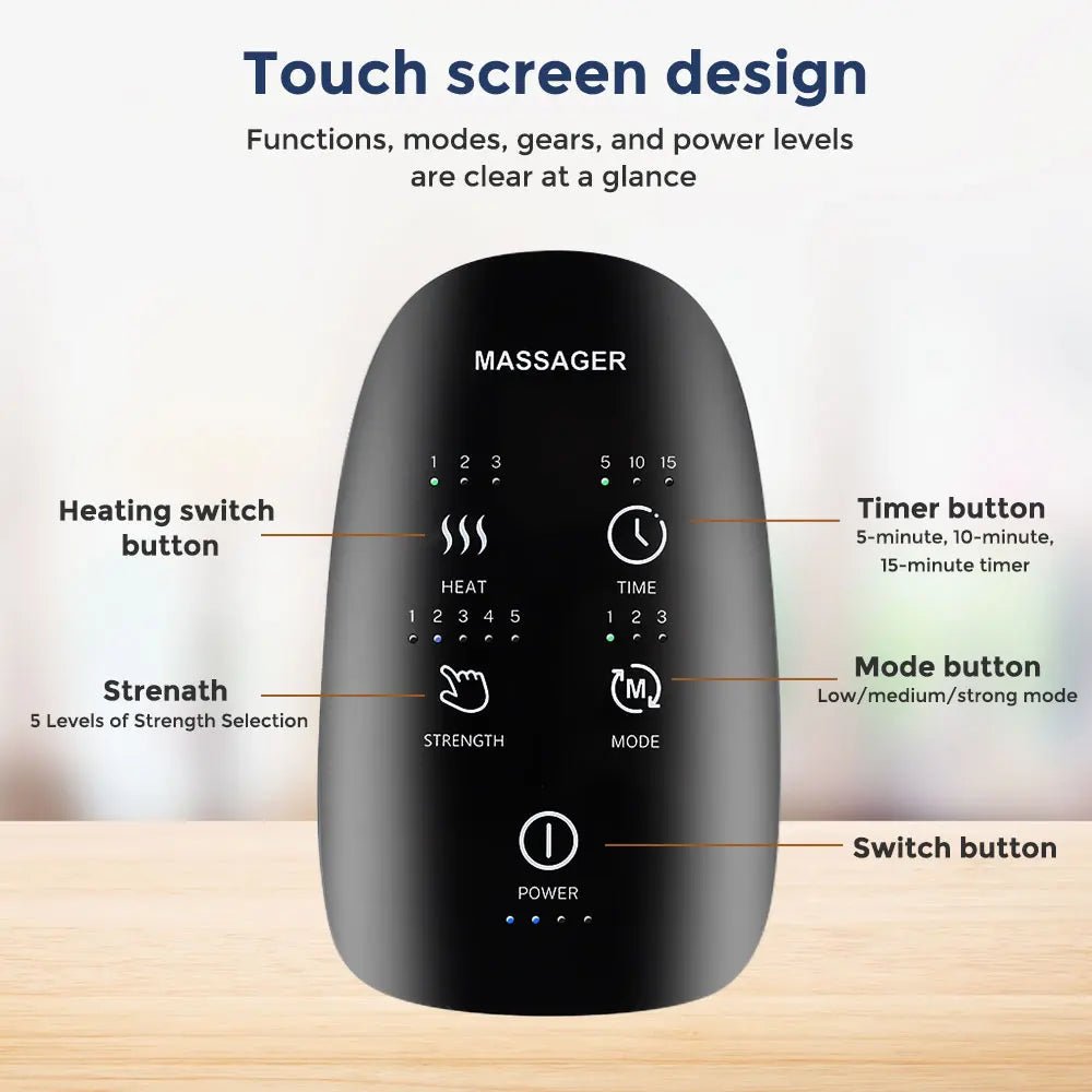 Wireless Electric Hand Massager Air Compression Hot Compress Palm Acupoint Massager Finger Arthritis Numbness Muscle Relaxation - Ammpoure Wellbeing