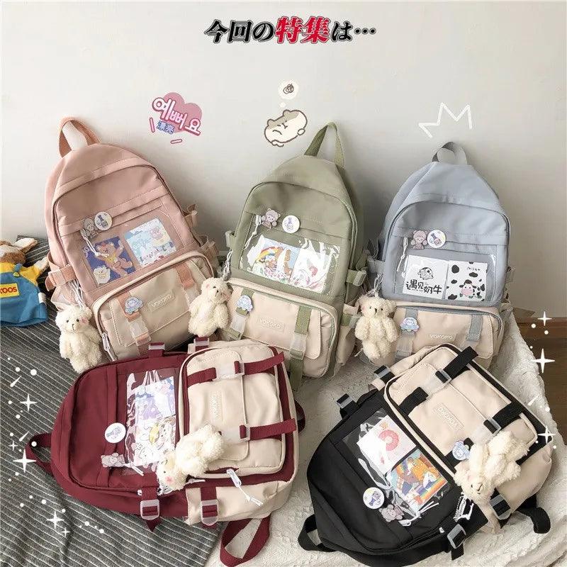 Women Backpack Waterproof School Bag For Teenager Girl Student Bookbag Laptop Cute Female Travel Bagpack - Ammpoure Wellbeing