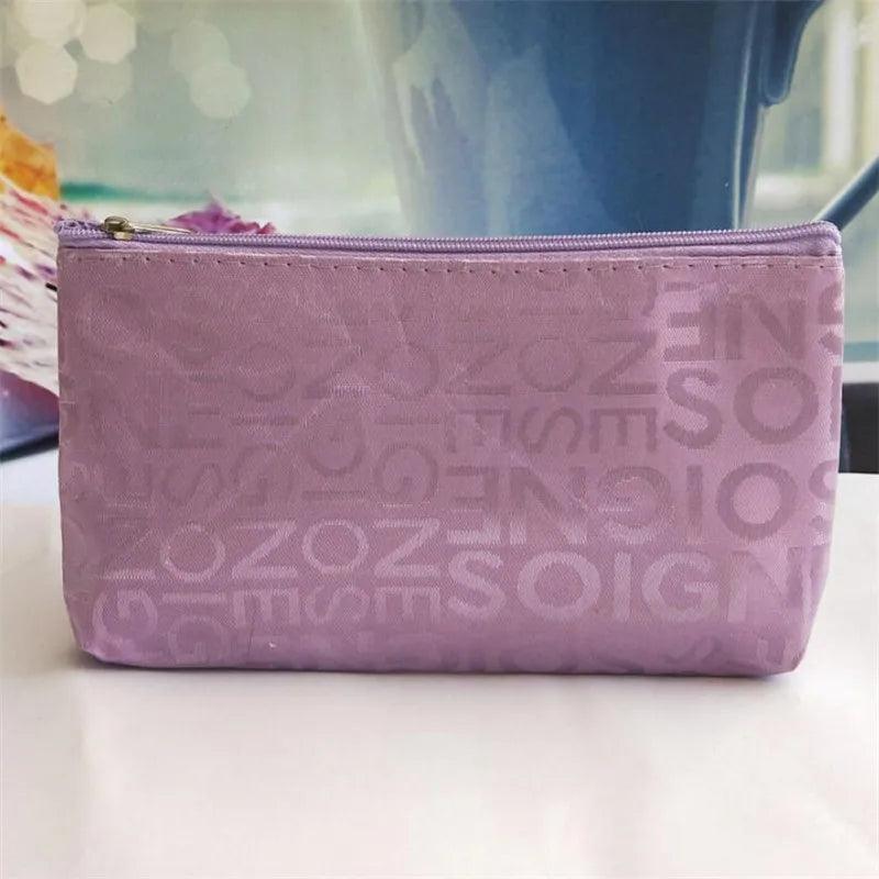 Women Cosmetic Bag Portable Cute Multi - function Beauty Zipper Travel Letter Makeup Bags Pouch Toiletry Organizer Holder Toiletry - Ammpoure Wellbeing