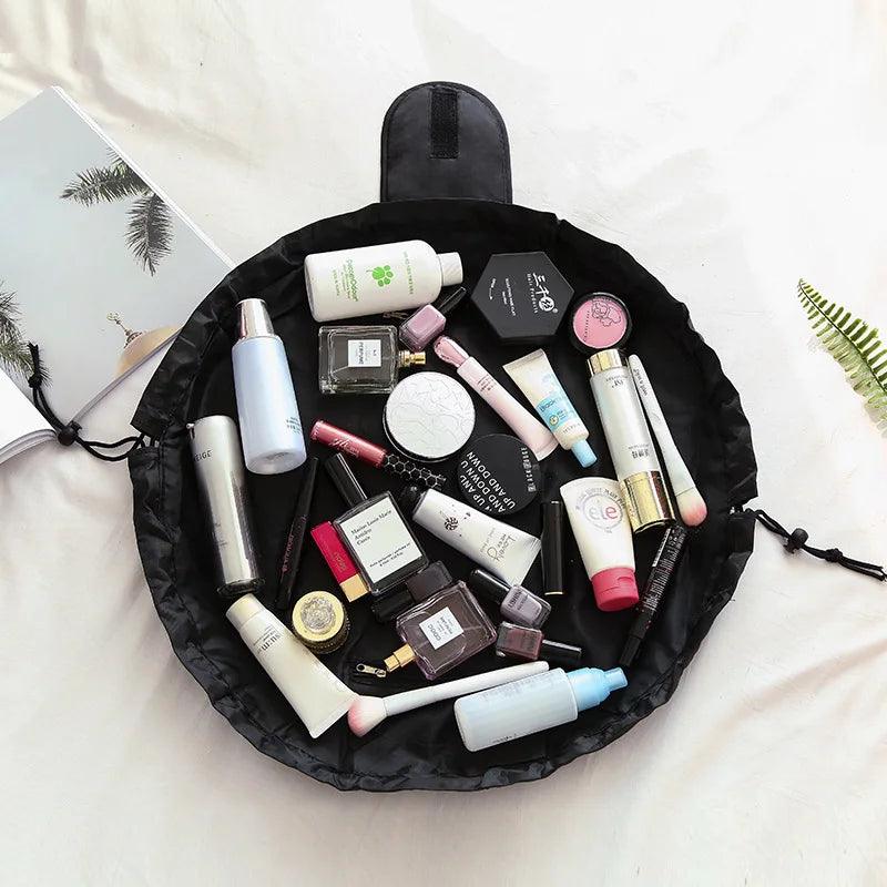 Women Drawstring Cosmetic Bag Travel Storage Makeup Bag Organizer Female Make Up Pouch Portable Waterproof Toiletry Beauty Case - Ammpoure Wellbeing