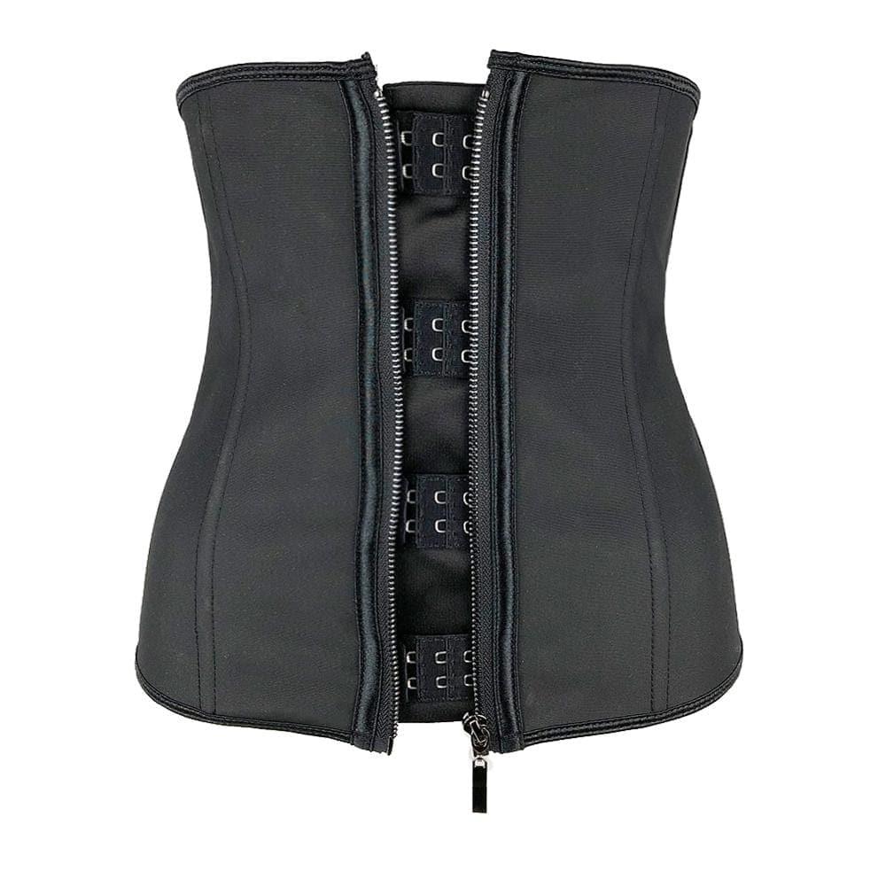 Women Latex Waist Trainer Body Shaper Corsets with Zipper Cincher Corset Top Slimming Belt Black Shapers Shapewear Plus Size - Ammpoure Wellbeing