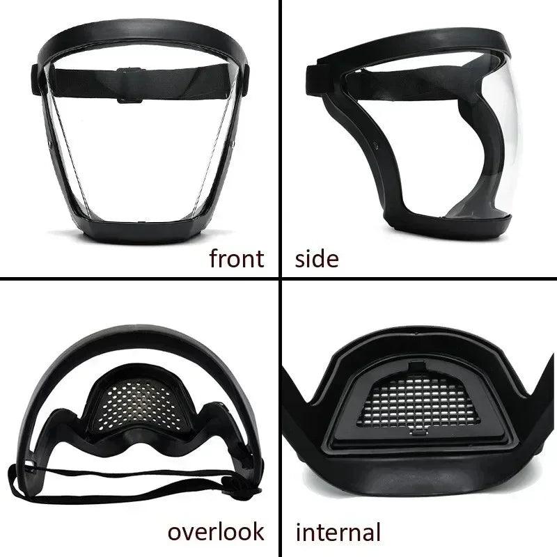 Work Protection Mask Full Face Protector Shield Transparent Facial Protector Face Protective Screen Kitchen Accessories Gadgets - Ammpoure Wellbeing