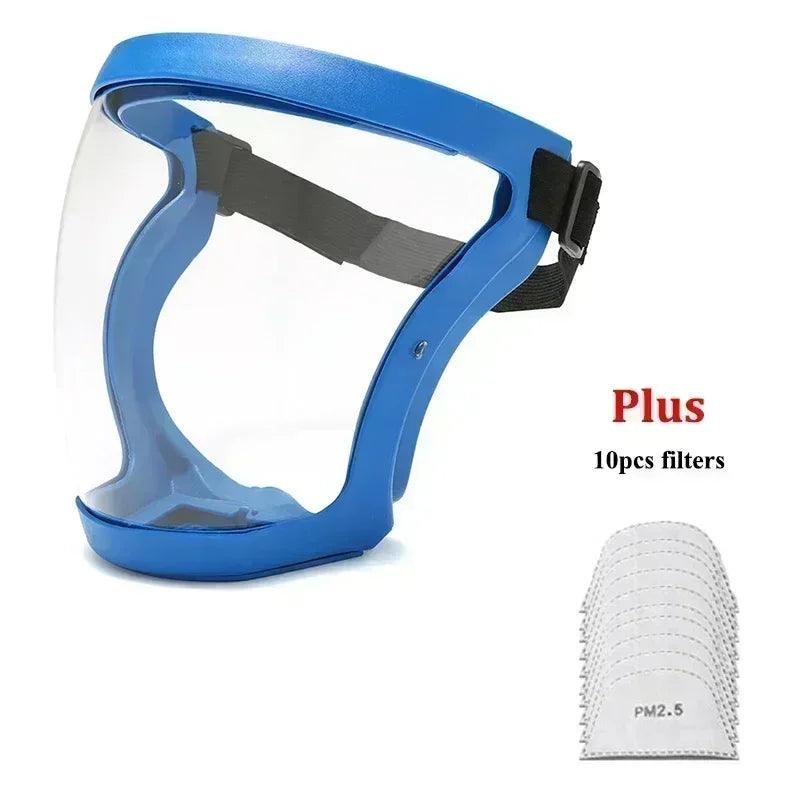 Work Protection Mask Full Face Protector Shield Transparent Facial Protector Face Protective Screen Kitchen Accessories Gadgets - Ammpoure Wellbeing