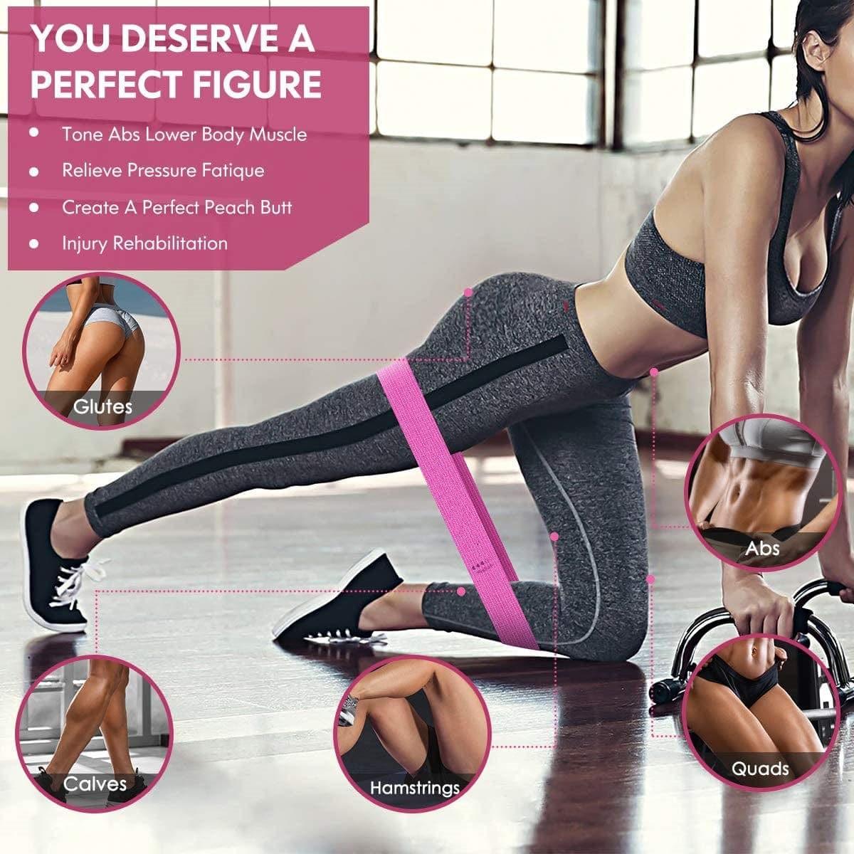 105lb Long Resistance Loop Band Set Unisex Fitness Yoga Elastic Bands Hip Circle Thigh Squat Band Workout Gym Equipment for Home - Ammpoure Wellbeing